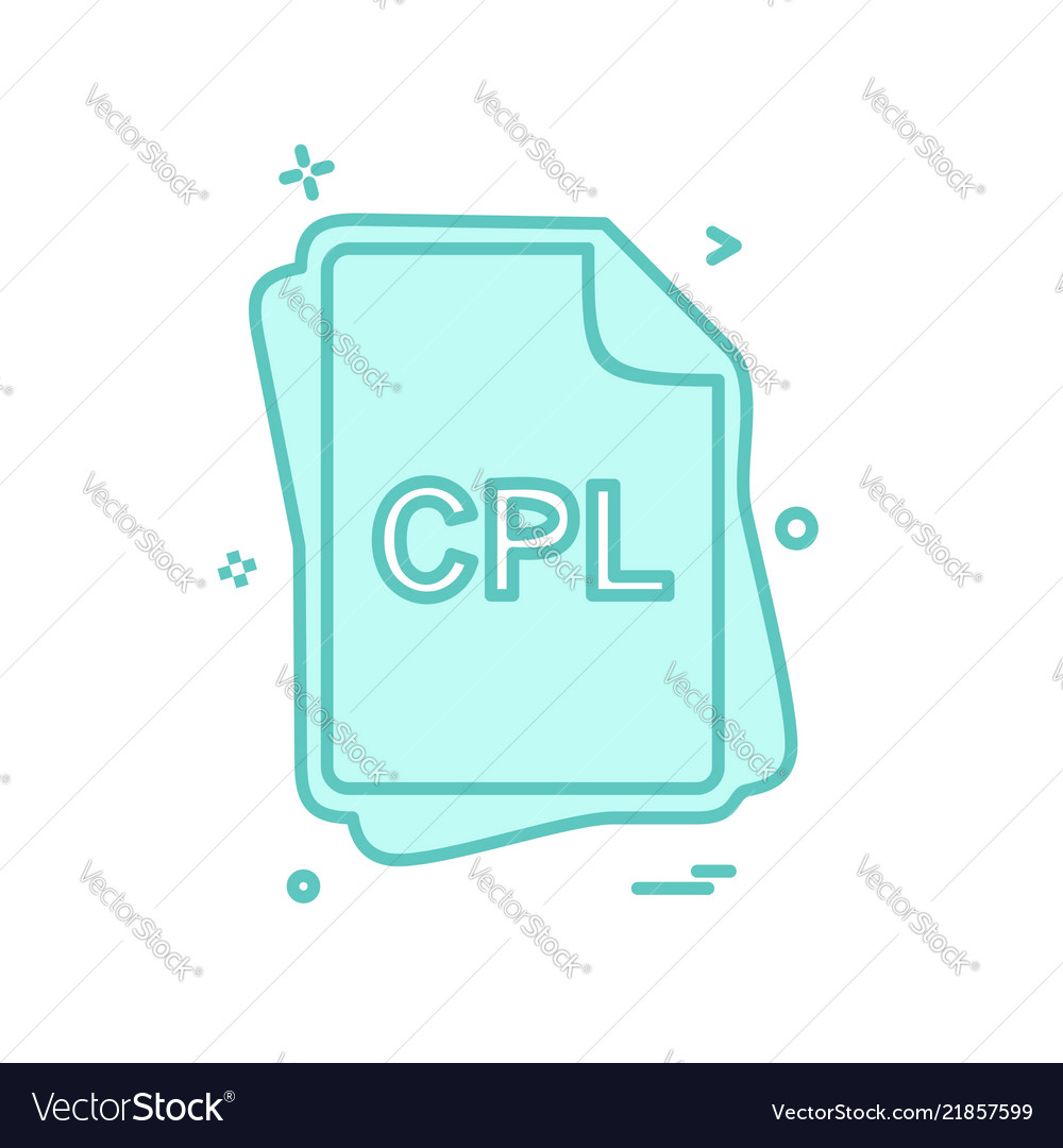 Cpl file type icon design vector image Cpl file type icon design