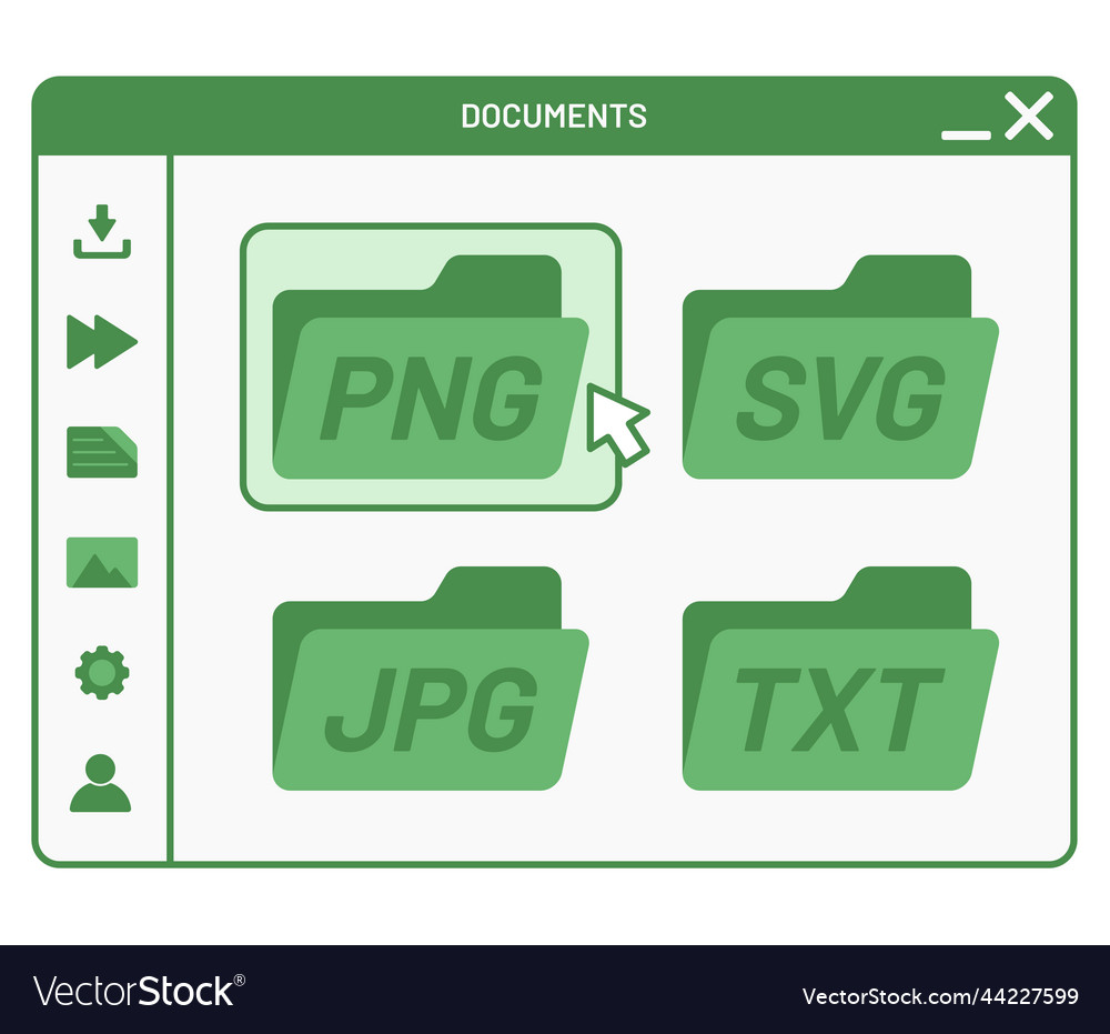 Desktop interface window with folders shape icon vector image Desktop interface window with folders shape icon
