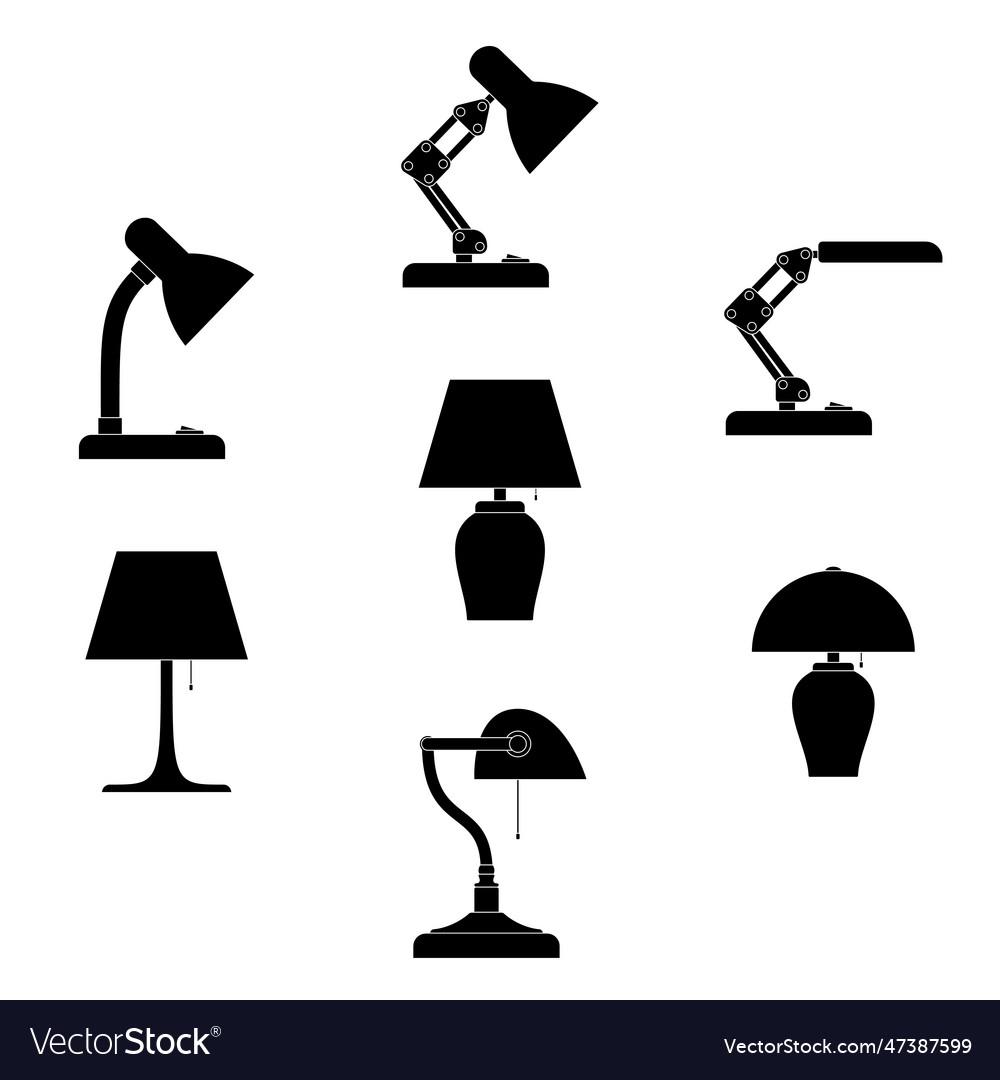 Electric table lamp silhouette set