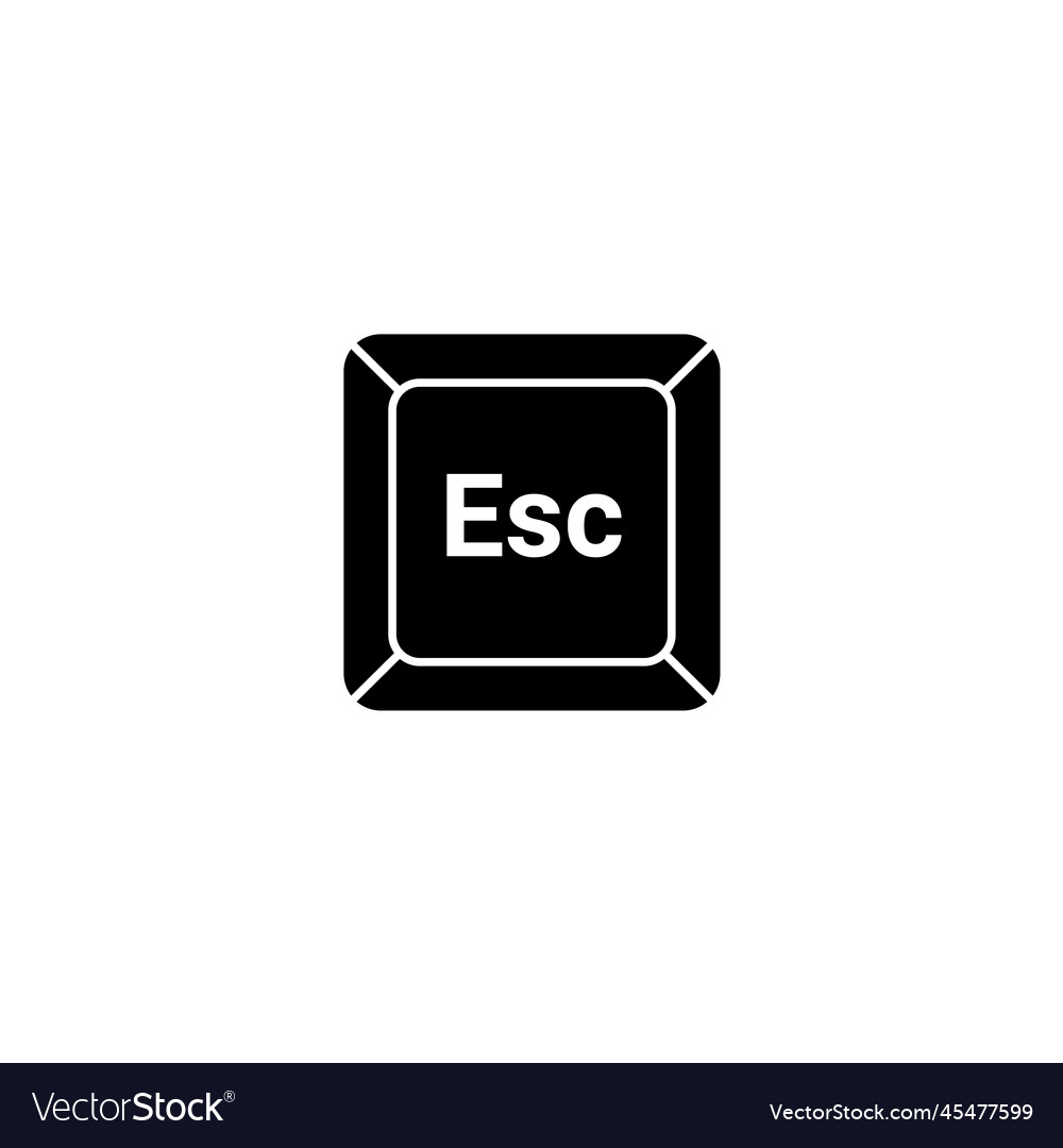 Esc button key icon escape keyboard logo vector image Esc button key icon escape keyboard logo