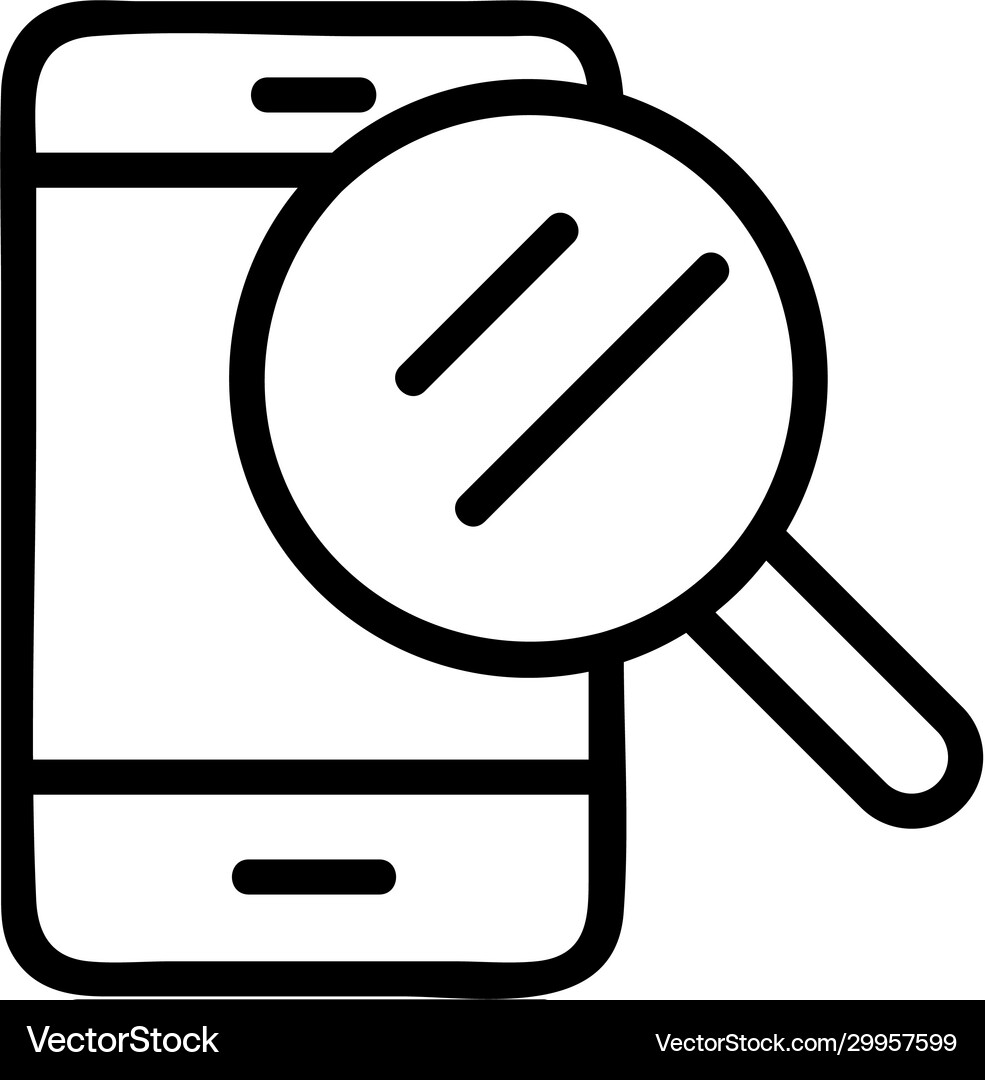 Exploring phone icon isolated contour Royalty Free Vector