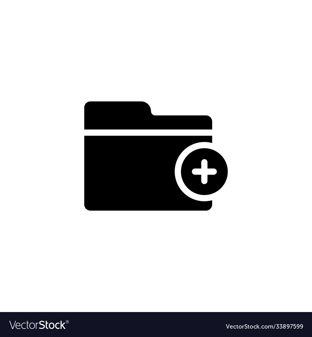 Folder with add plus mark sign icon vector image Folder with add plus mark sign icon