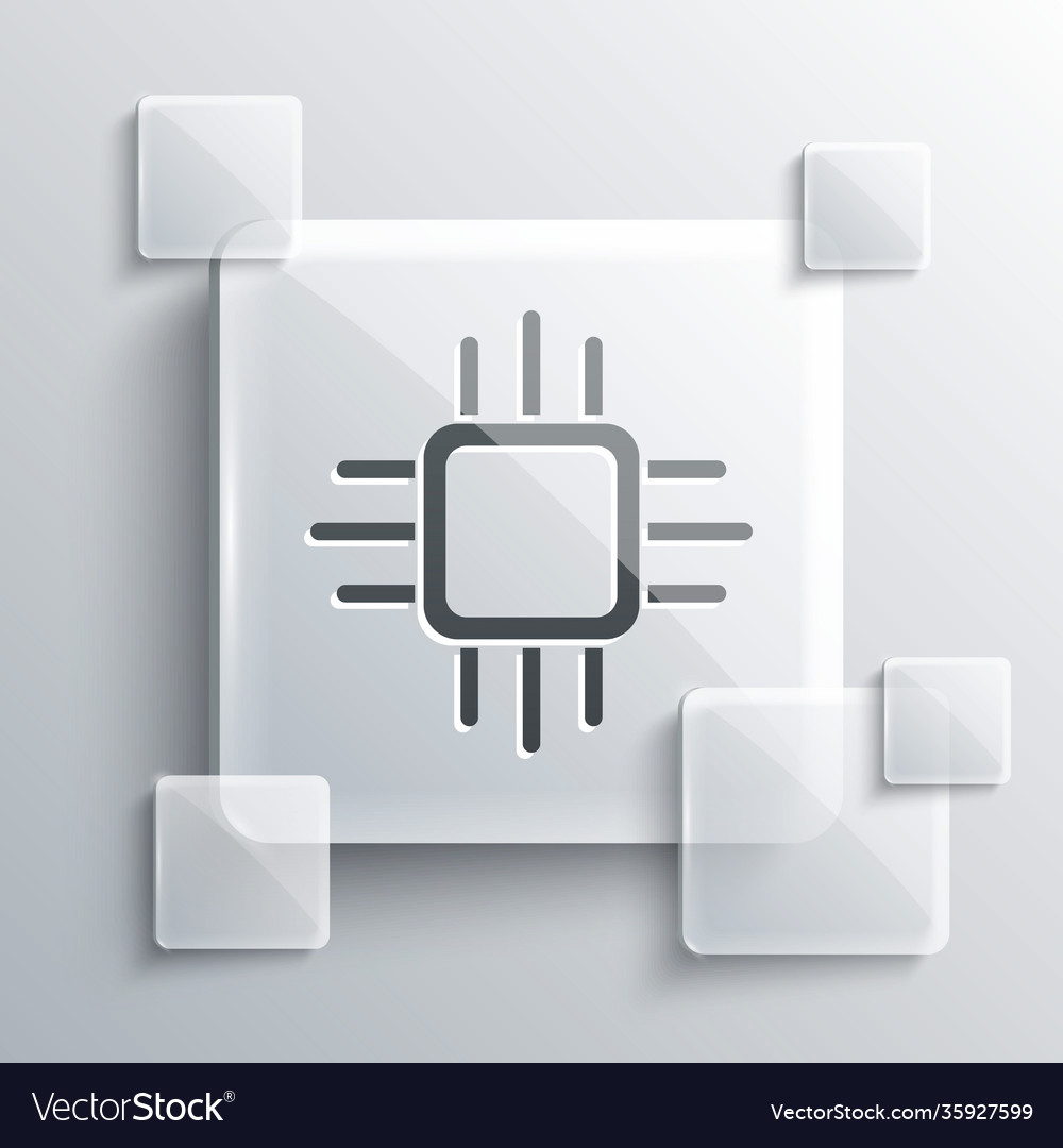Grauer Computerprozessor mit Mikroschaltungen cpu vector image Grauer Computerprozessor mit Mikroschaltungen cpu