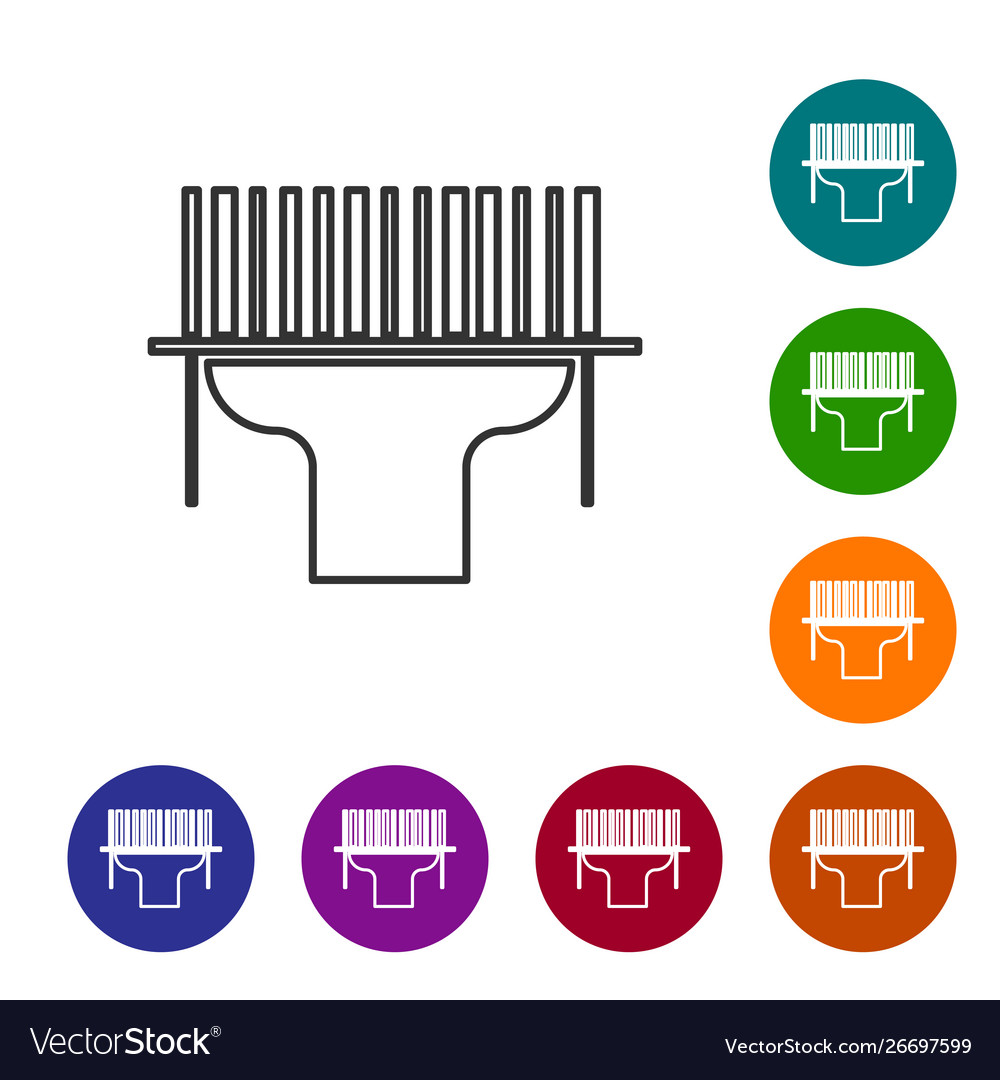Grey line scanner scanning bar code icon on white Vector Image Grey line scanner scanning bar code icon on white