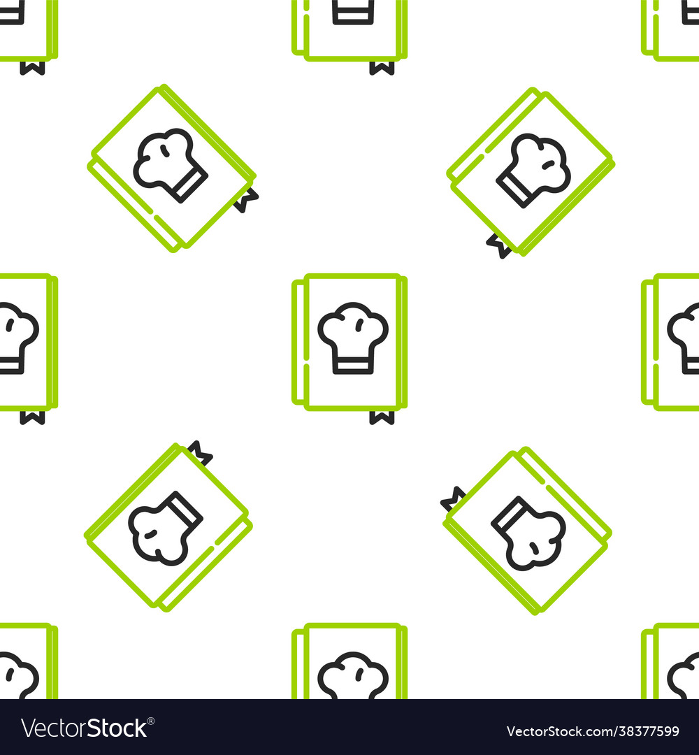 Line cookbook icon isolated seamless pattern
