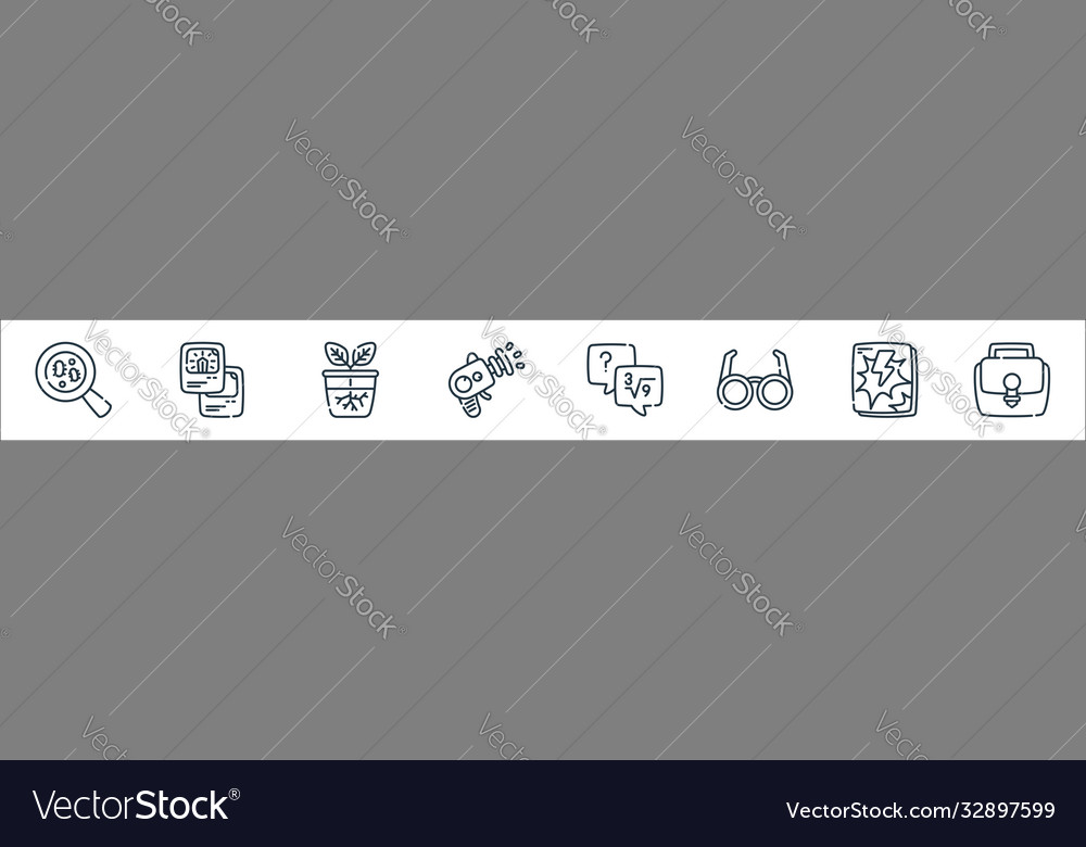 Nerd line icons linear set quality vector image Nerd line icons linear set quality