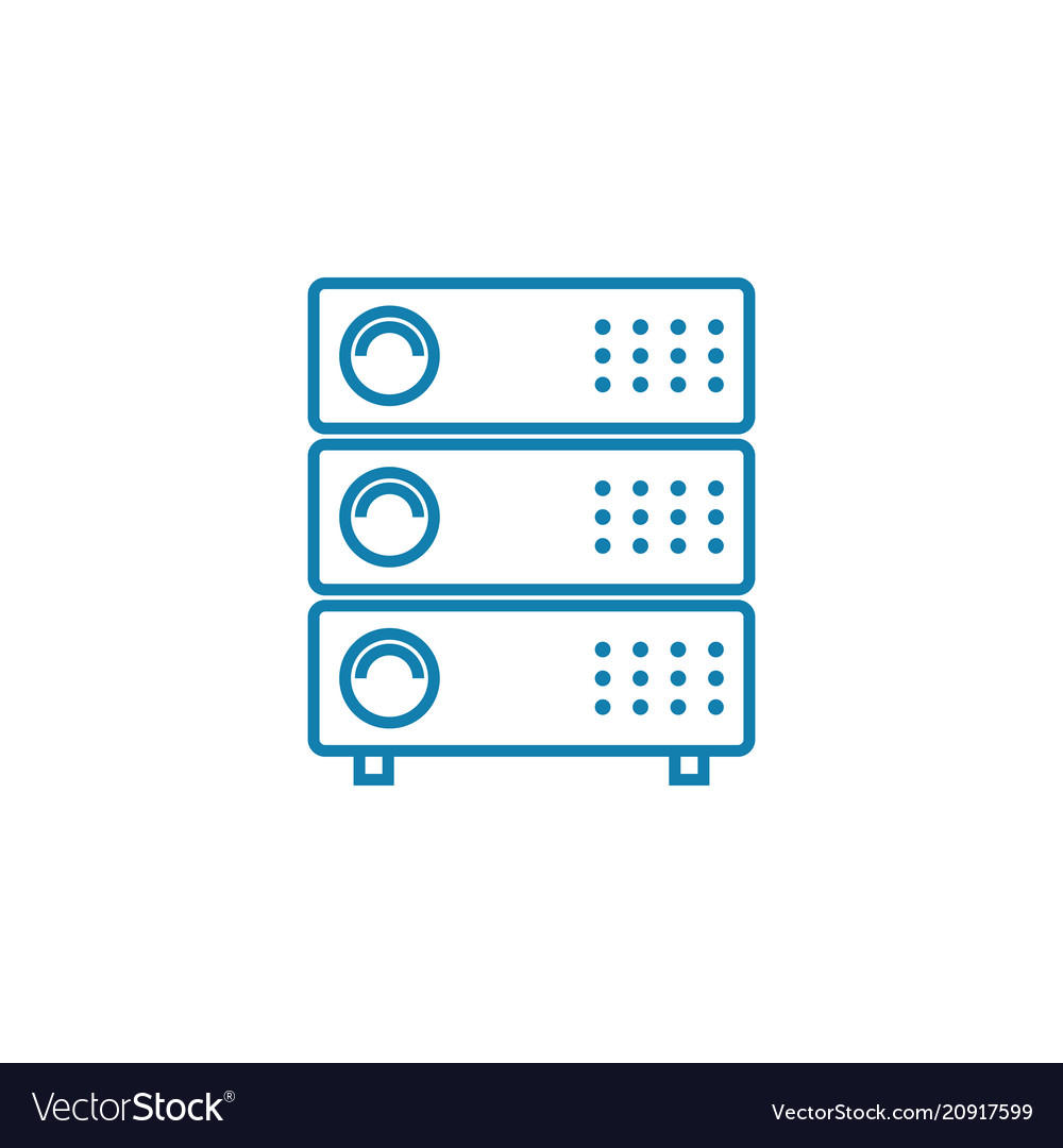 Network equipment linear icon concept