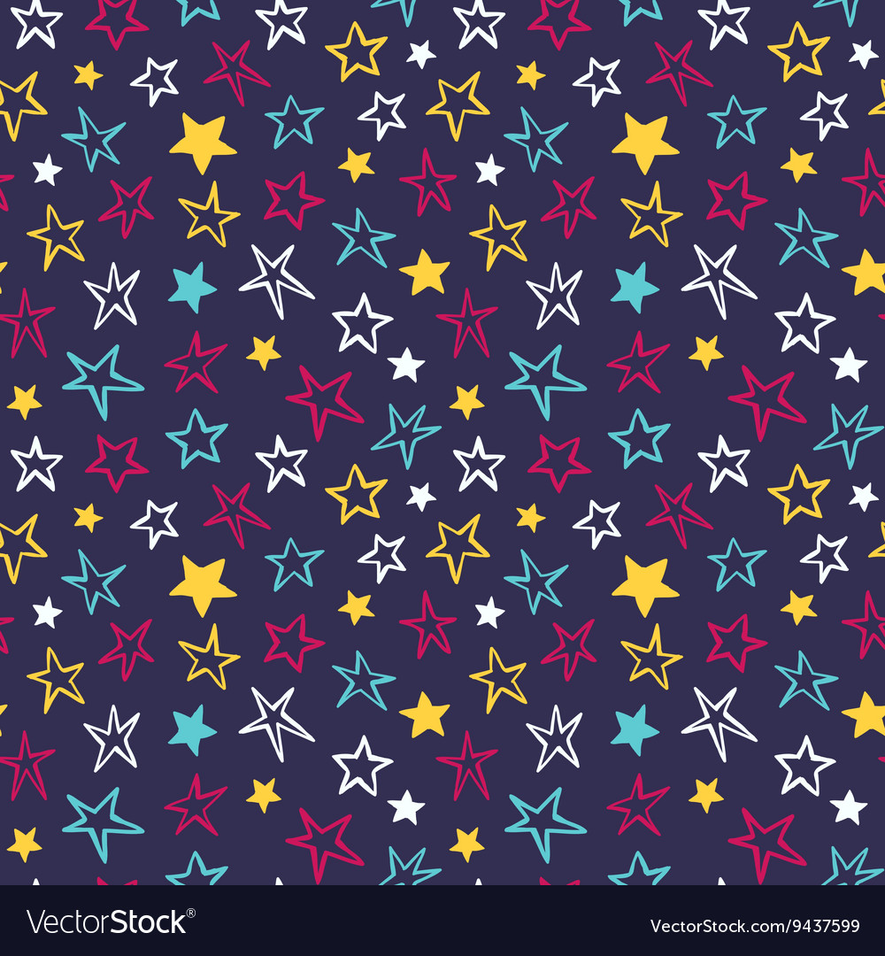 Seamless pattern with stars Royalty Free Vector Image