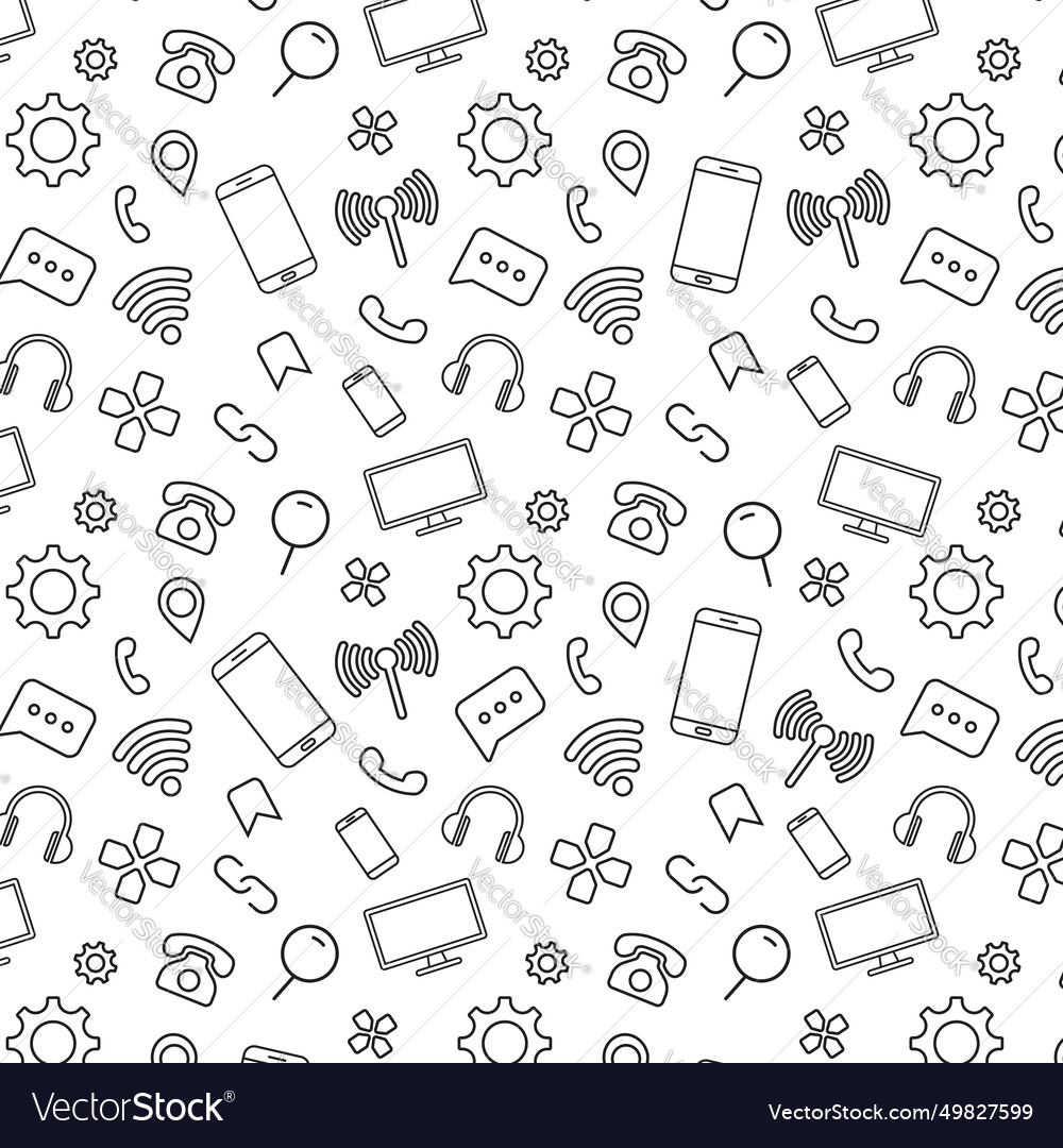 Technology symbols repeat pattern background vector image Technology symbols repeat pattern background