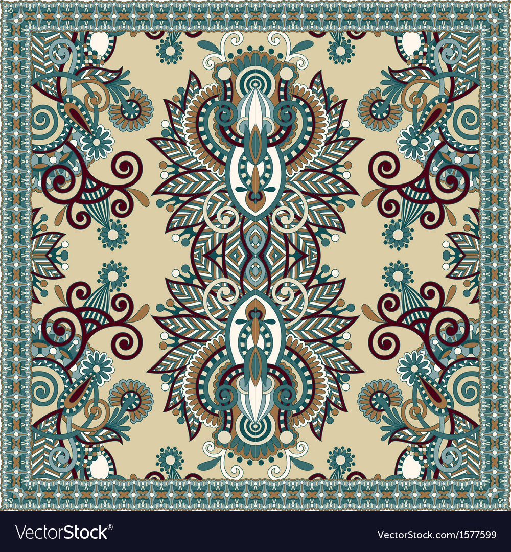 Traditional ornamental floral paisley bandanna Vector Image