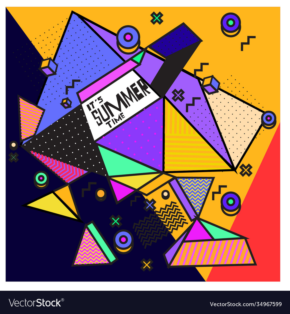 Triangle geometric forms for summer design event Vector Image Triangle geometric forms for summer design event