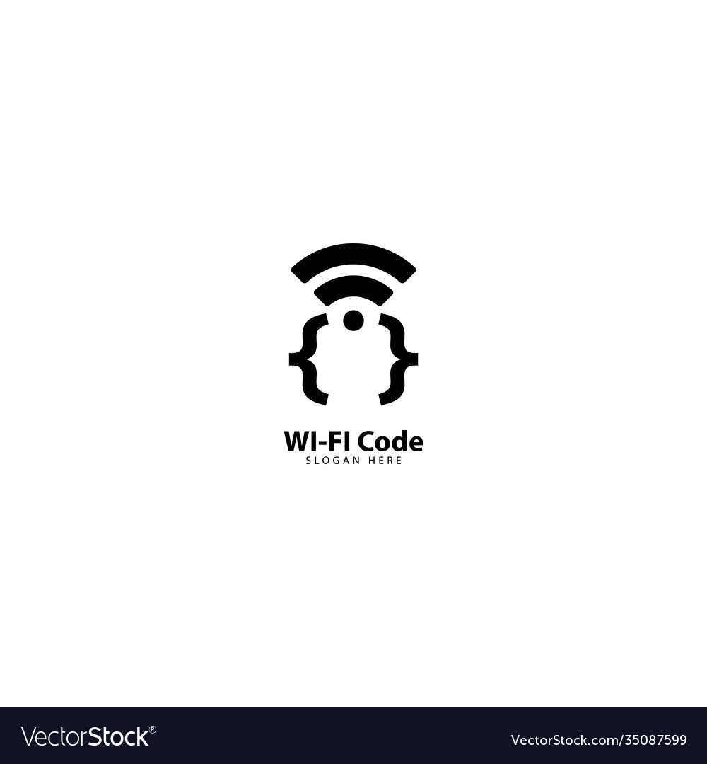 Wifi code logo design template