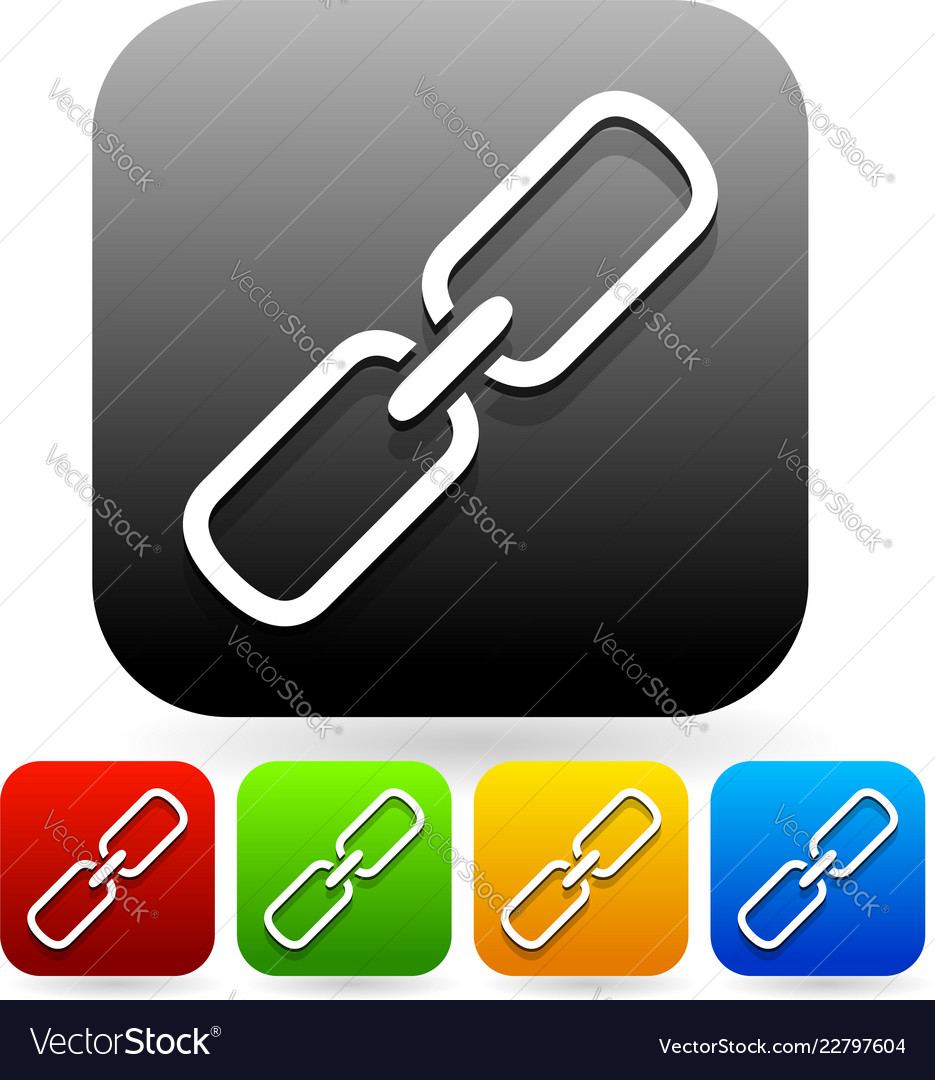 Chain link symbol casting diagonal shadow vector image Chain link symbol casting diagonal shadow