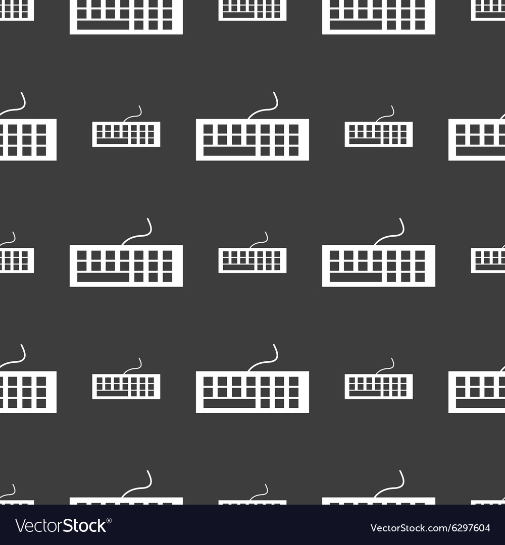 Computer keyboard icon seamless pattern on a gray