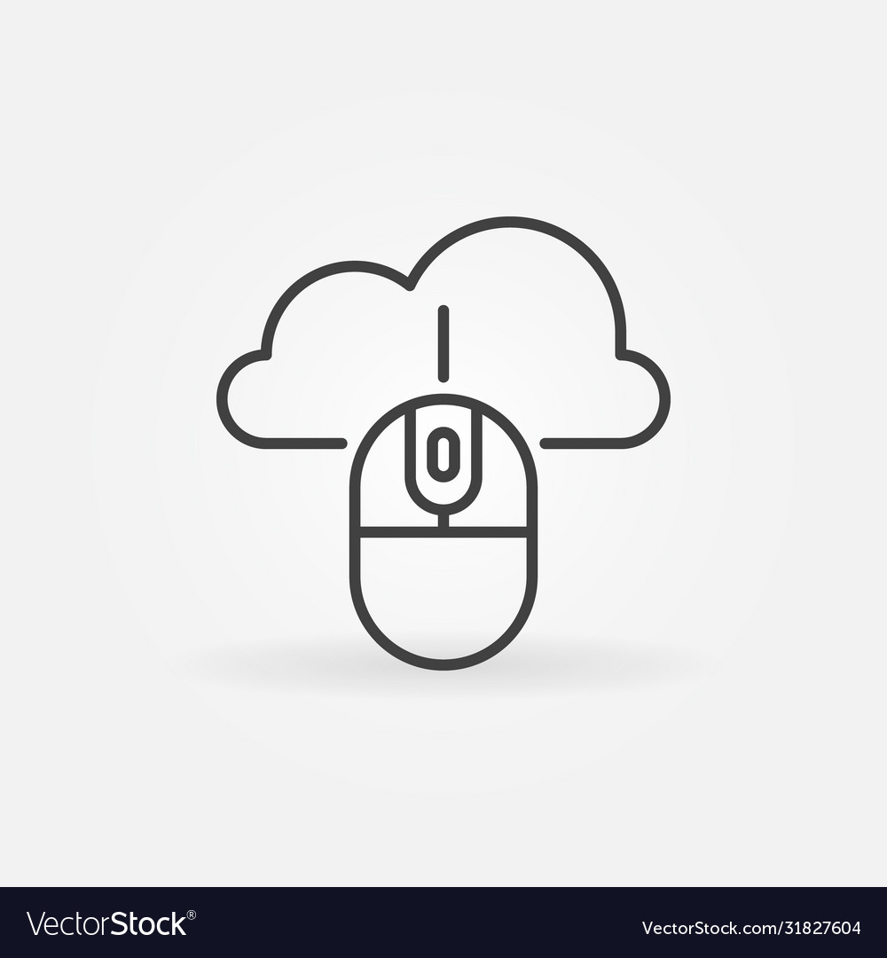 Computer mouse with cloud concept outline