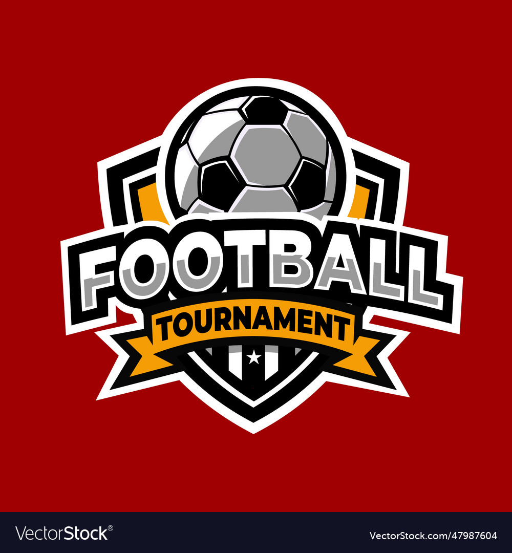 Football tournament emblem logo best for soccer Vector Image