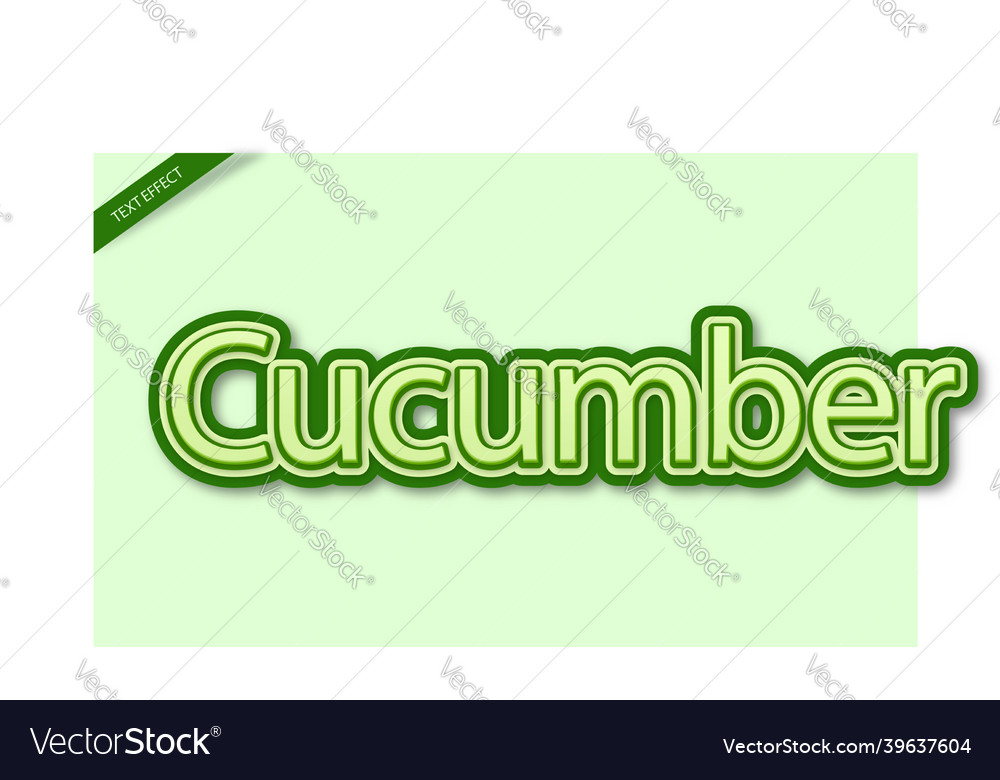 Fresh cucumber text effect design Vector Image Fresh cucumber text effect design