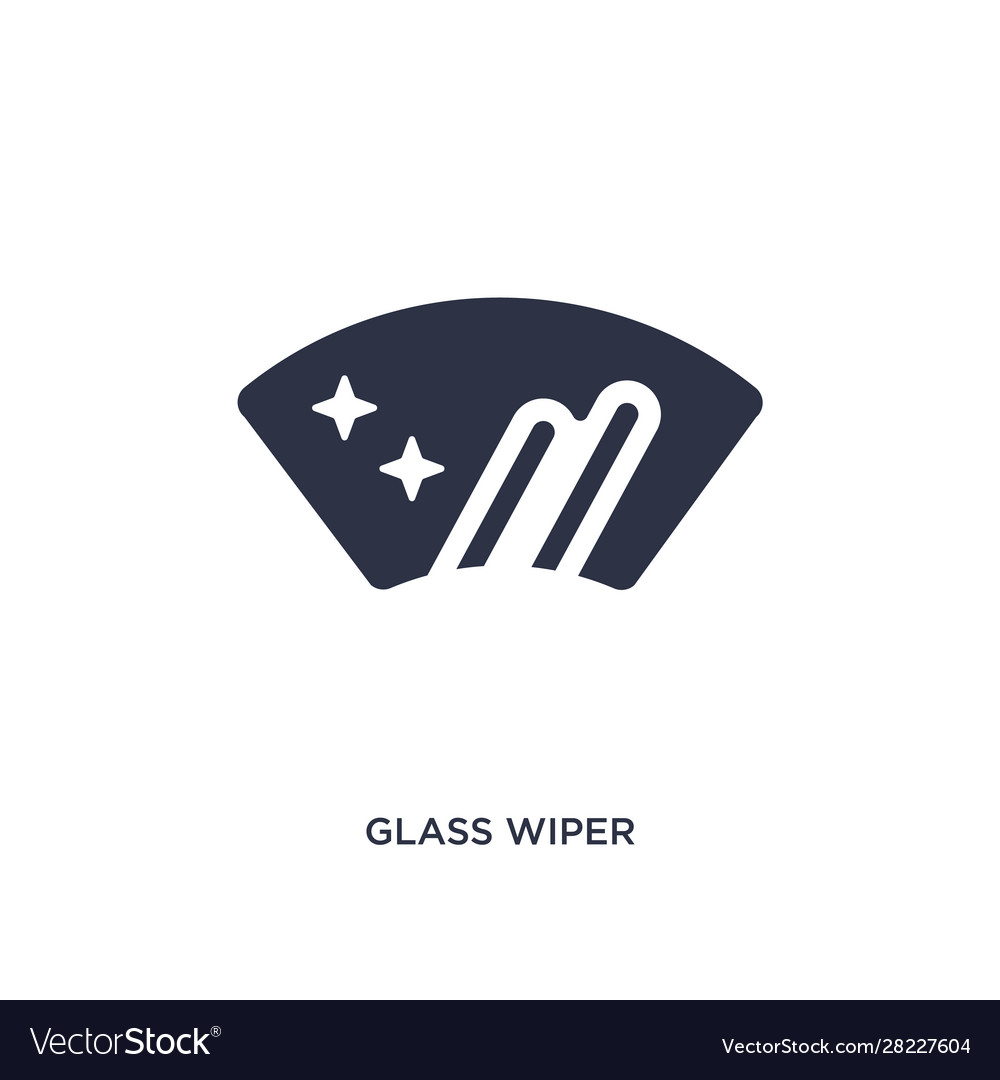 Glas Wischer-Symbol auf weißem Hintergrund einfach