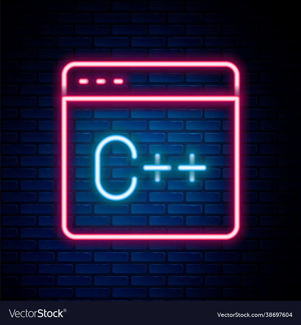 Glowing neon line software web developer
