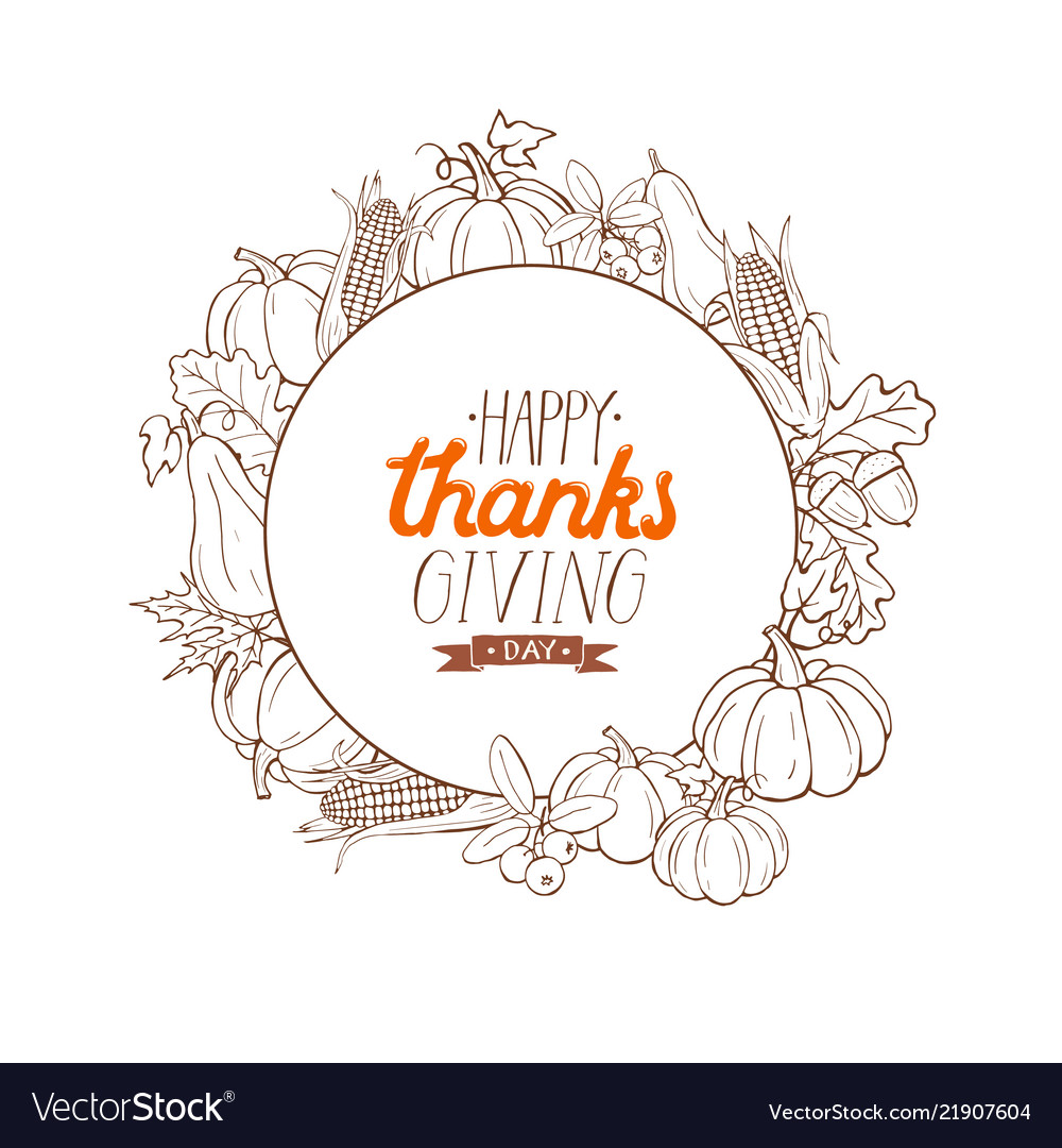 Happy thanksgiving poster vector image Happy thanksgiving poster