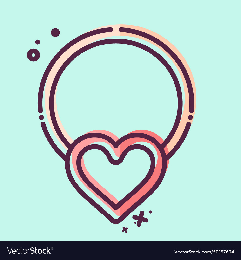 Icon necklace related to ring symbol mbe style vector image Icon necklace related to ring symbol mbe style