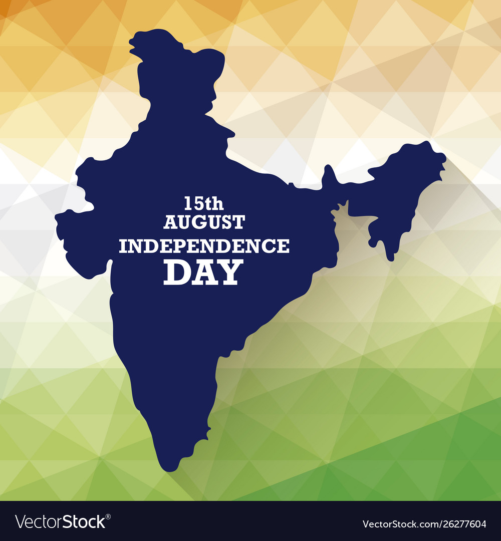 Independence day indian label with map