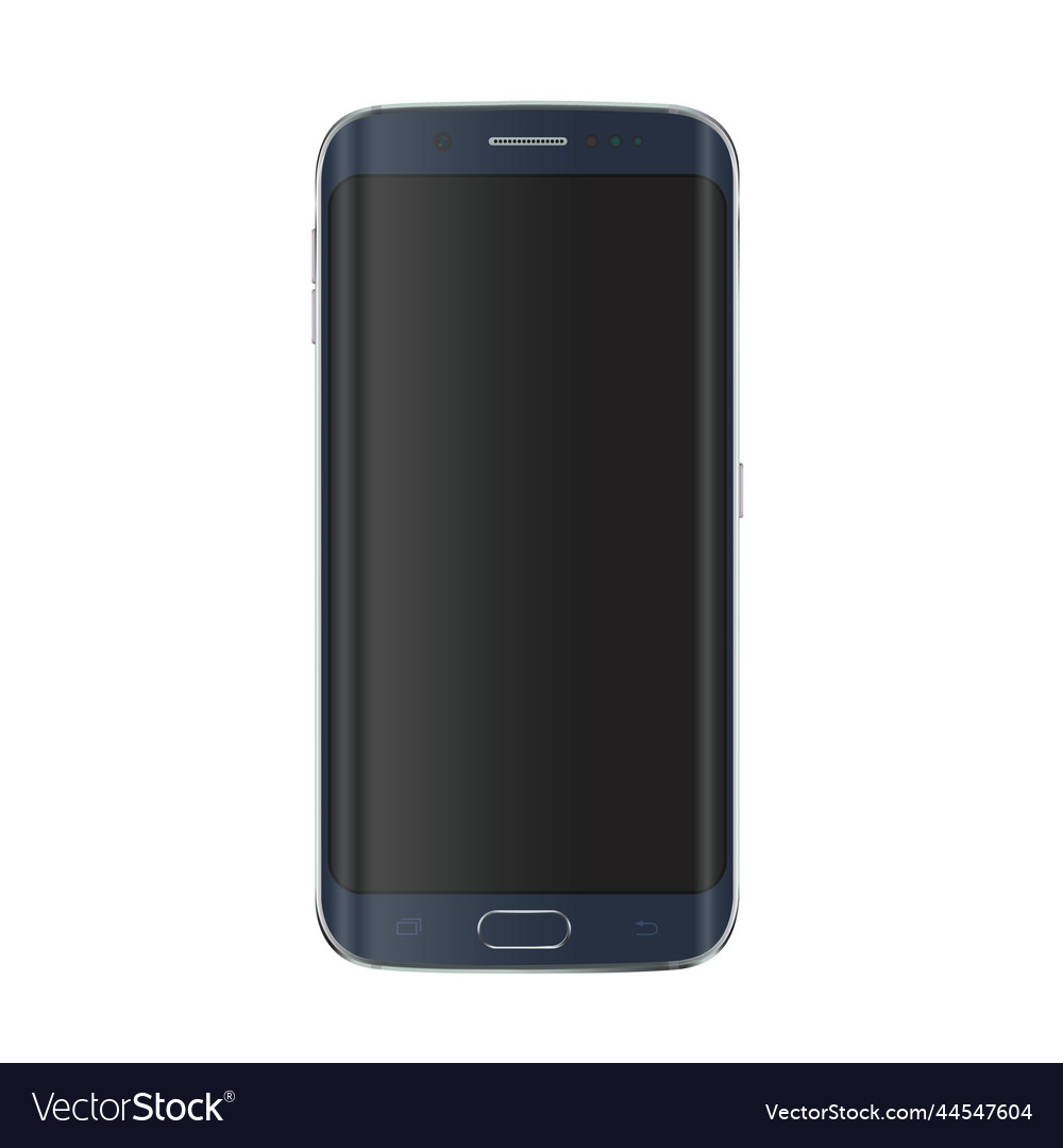 Modern smartphone with button and curved edge
