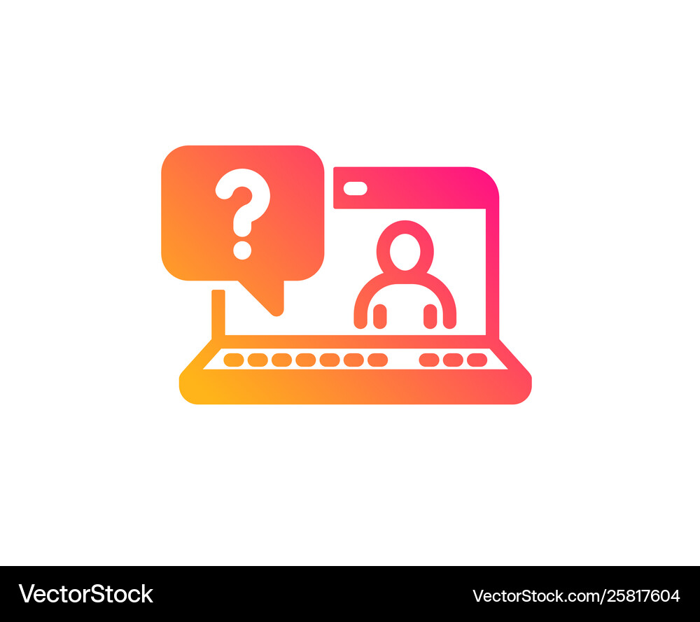 Question mark icon online faq support sign Vector Image