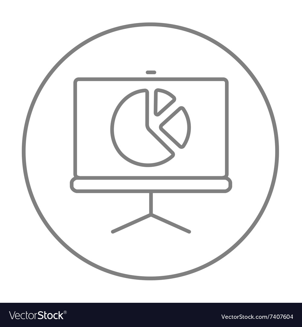 Roller Screen with Pie Chart Icon