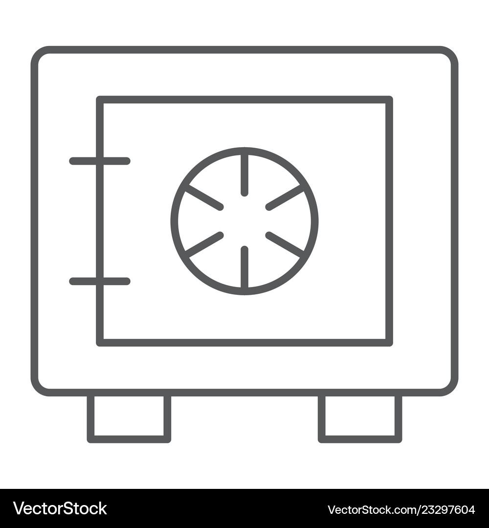 Safe box thin line icon security and money bank Vector Image
