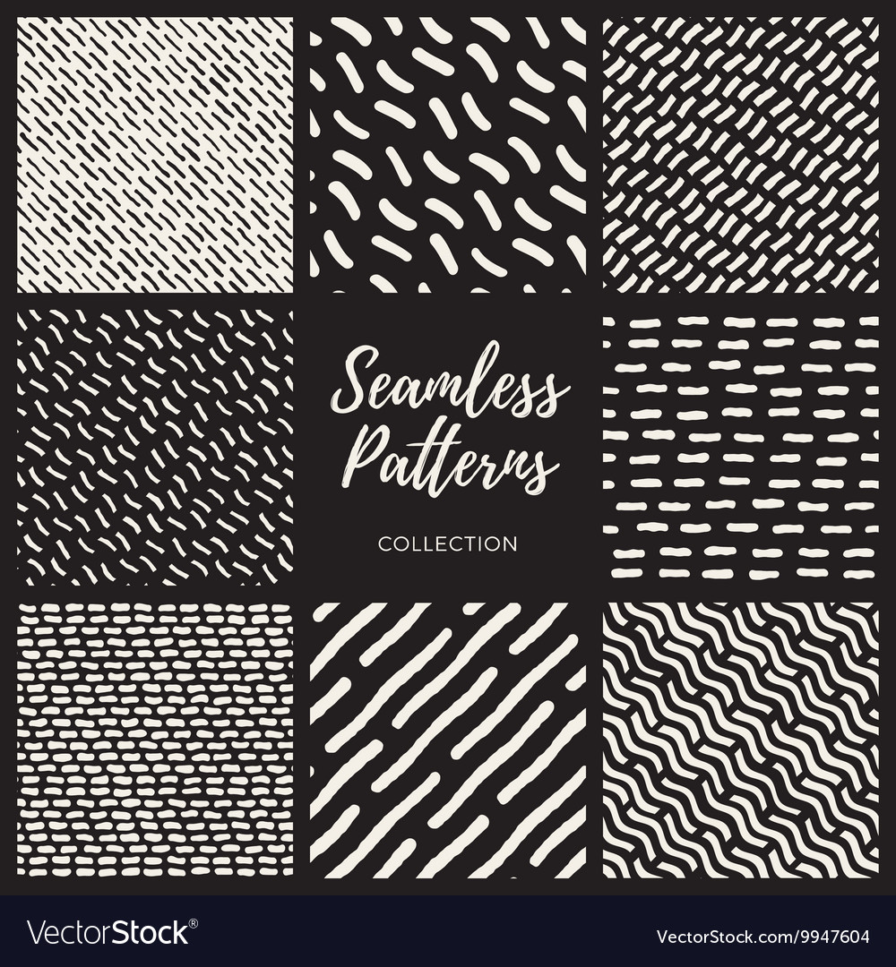 Set of eight seamless lines patterns
