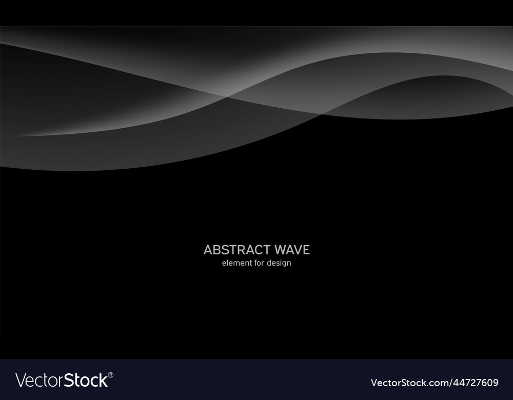 Abstract black background with smooth gray lines vector image Abstract black background with smooth gray lines