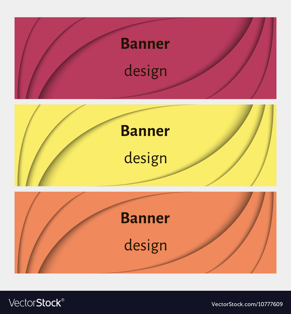 Abstract web banners set with curve elements