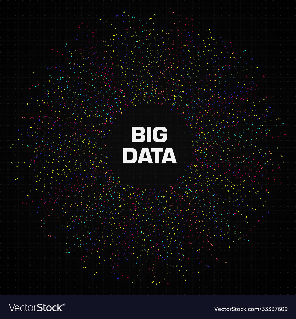 Big data circular visualization with a lot dots vector image Big data circular visualization with a lot dots