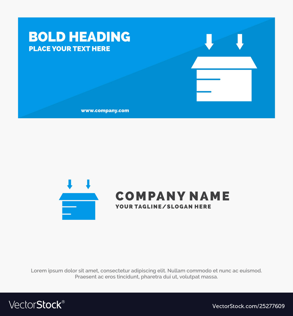 Box logistic open solid icon website banner vector image Box logistic open solid icon website banner