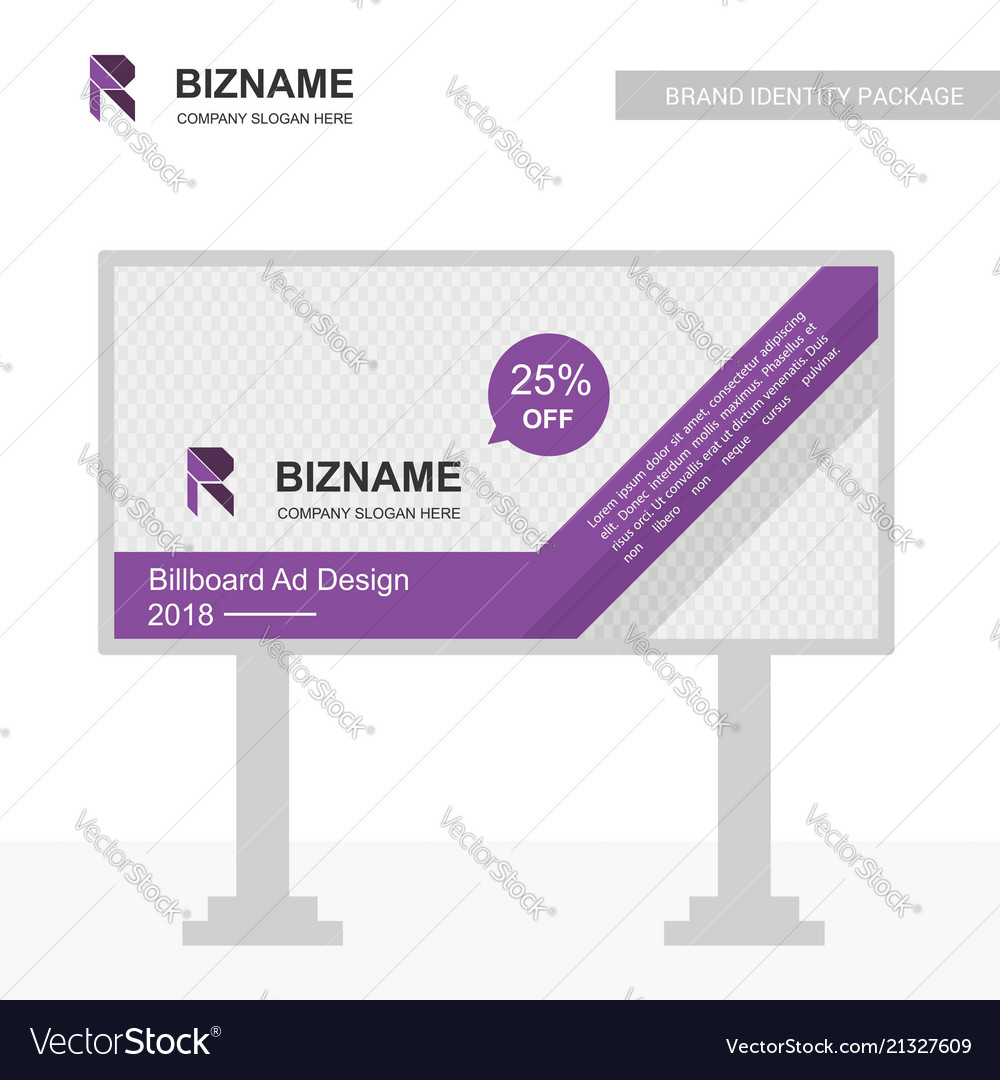 Company r logo design with advertisement board