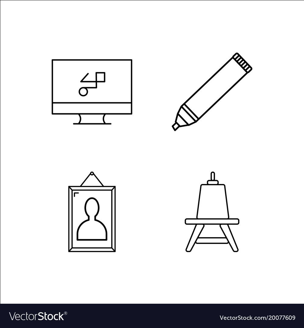 Design and studio simple linear icon setsimple