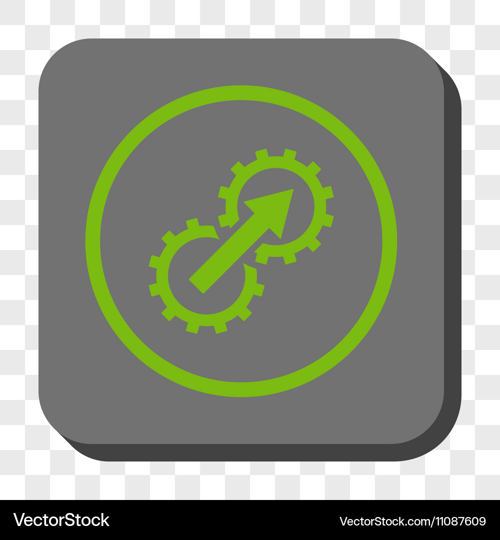 Gear integration rounded square button Royalty Free Vector