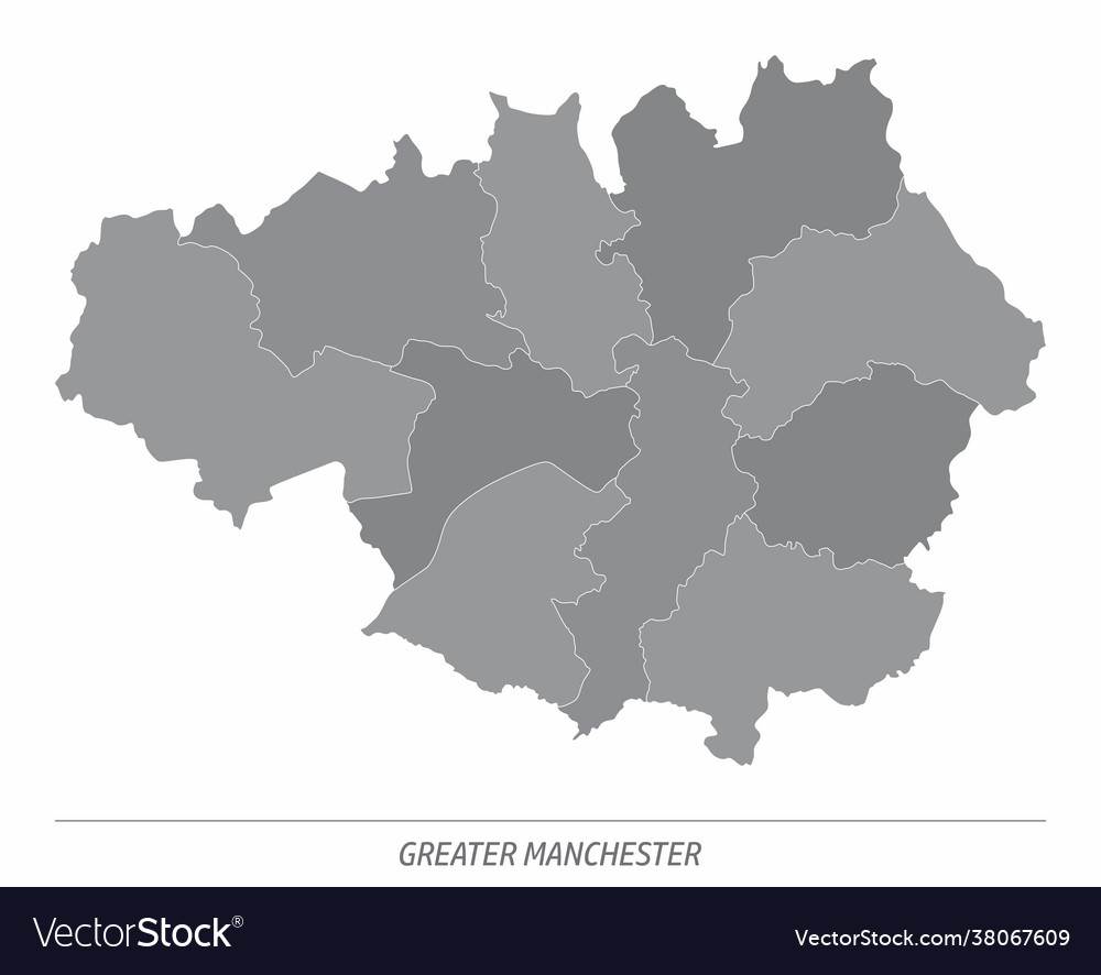 Greater manchester administrative map Royalty Free Vector