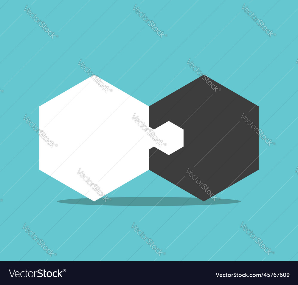 Hexagon jigsaw puzzle pieces Royalty Free Vector Image