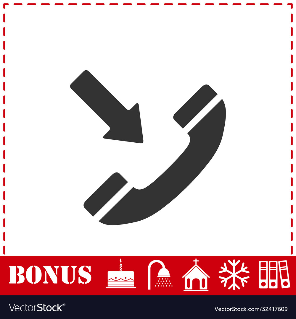 Incoming call icon flat