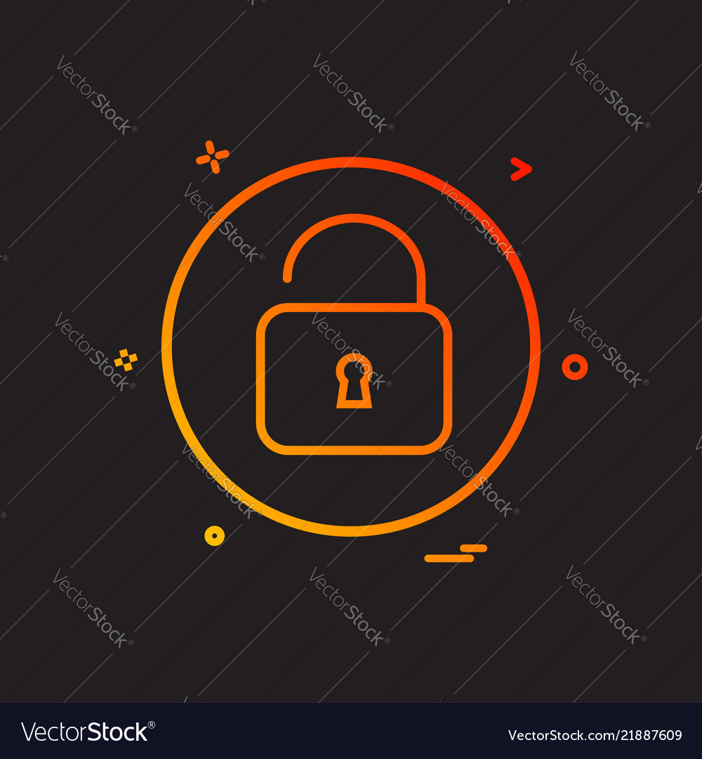 Lock open basic icon design