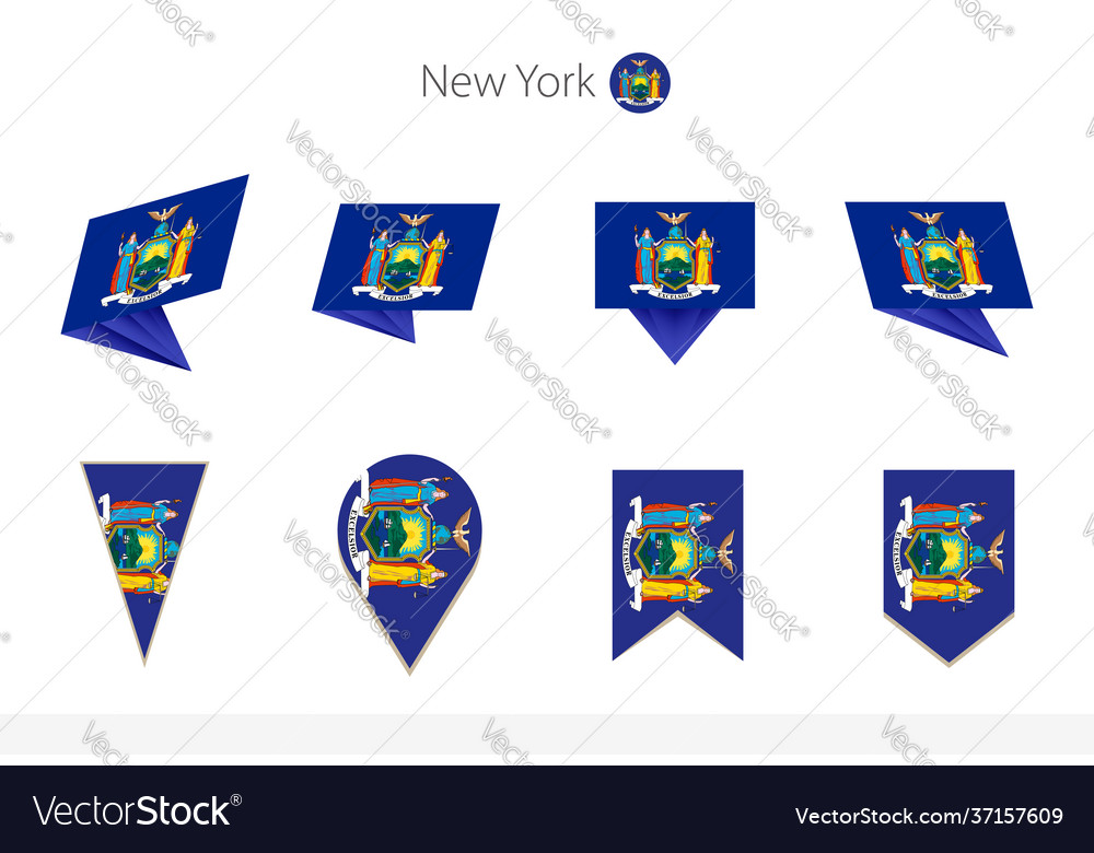 New york us state flag collection eight versions