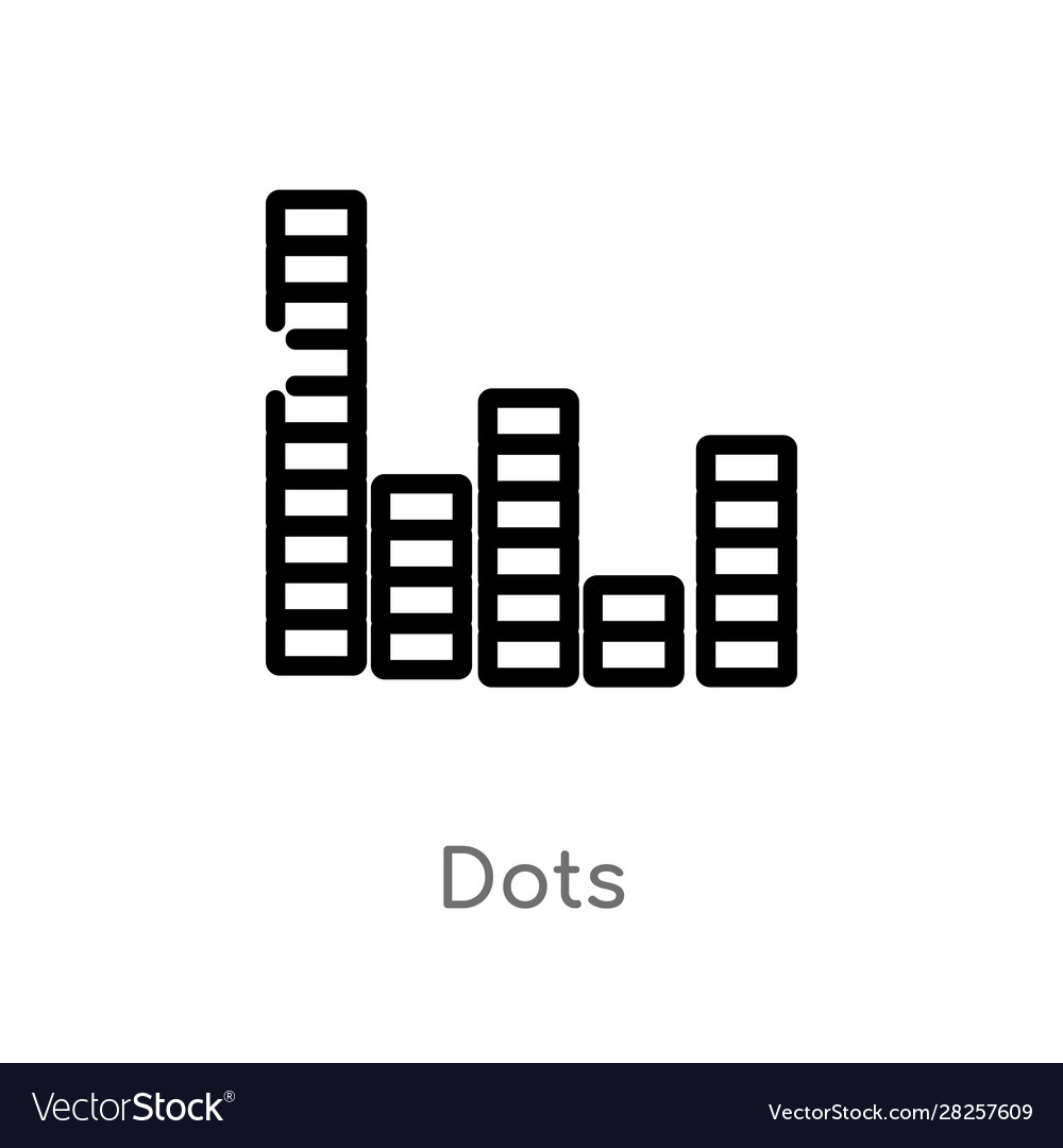 Outline dots icon isolated black simple line