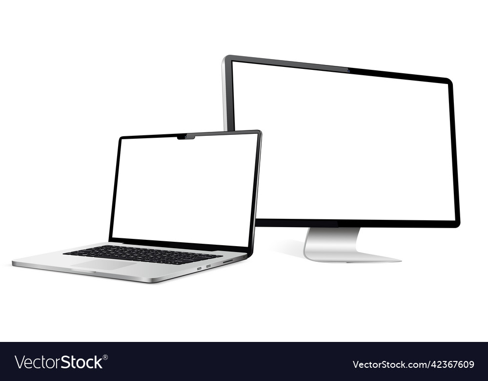 Responsive Web-Design Computer-Anzeige mit Laptop vector image Responsive Web-Design Computer-Anzeige mit Laptop