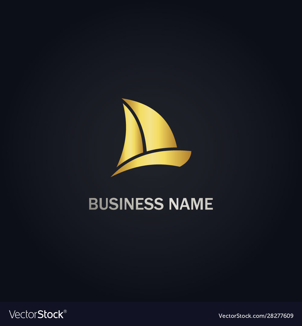 Segelboot Yacht gold logo vector image Segelboot Yacht gold logo