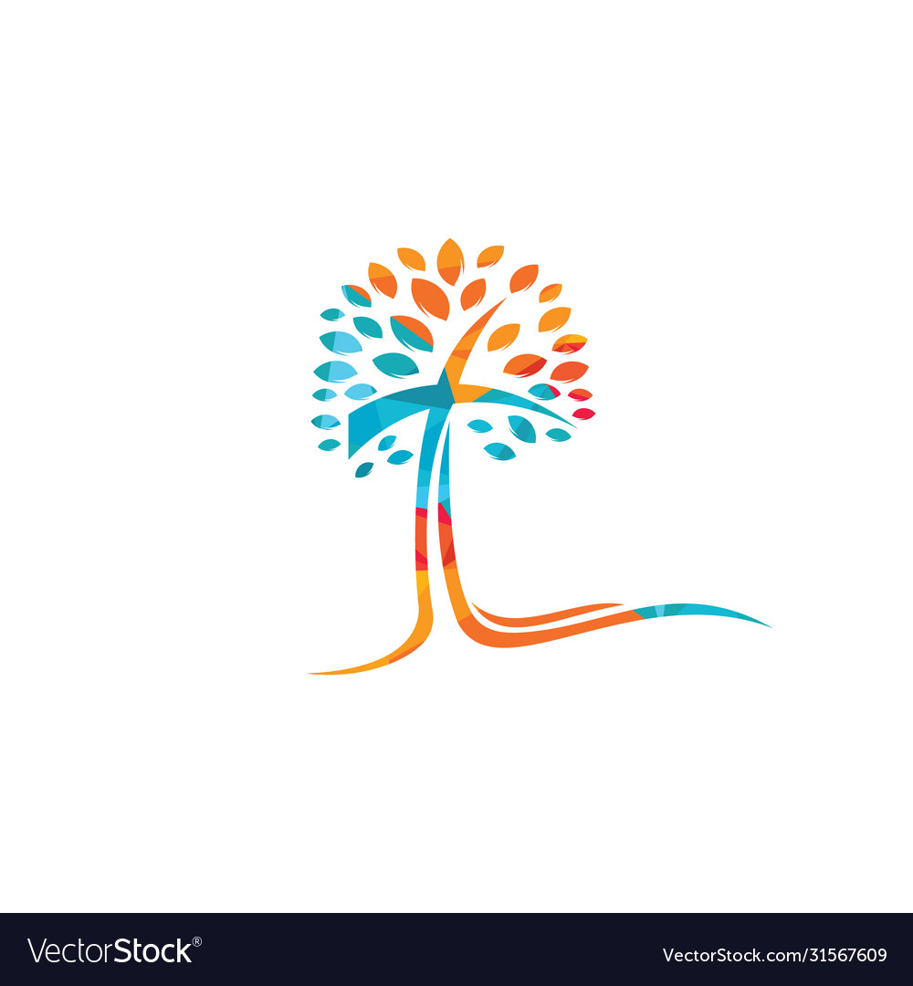 Tree religious cross symbol icon design Vector Image Tree religious cross symbol icon design
