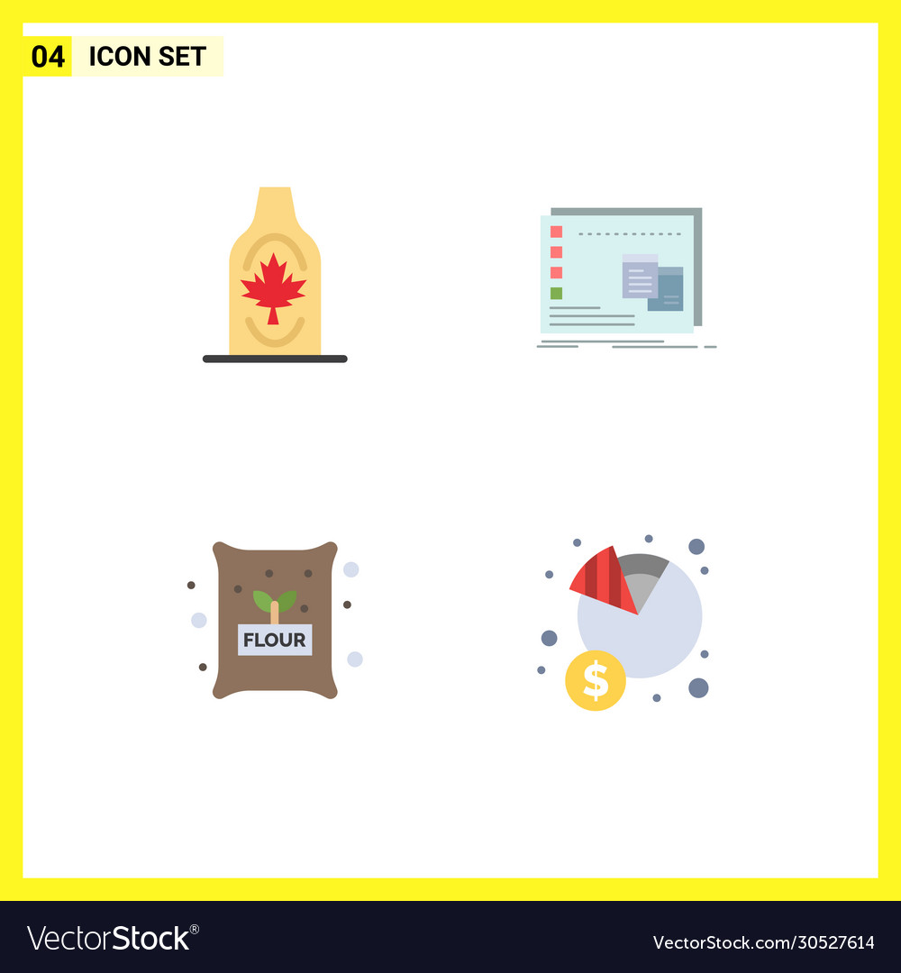 4 universal flat icons set for web and mobile
