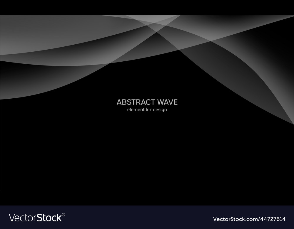 Abstract black background with smooth gray lines vector image Abstract black background with smooth gray lines