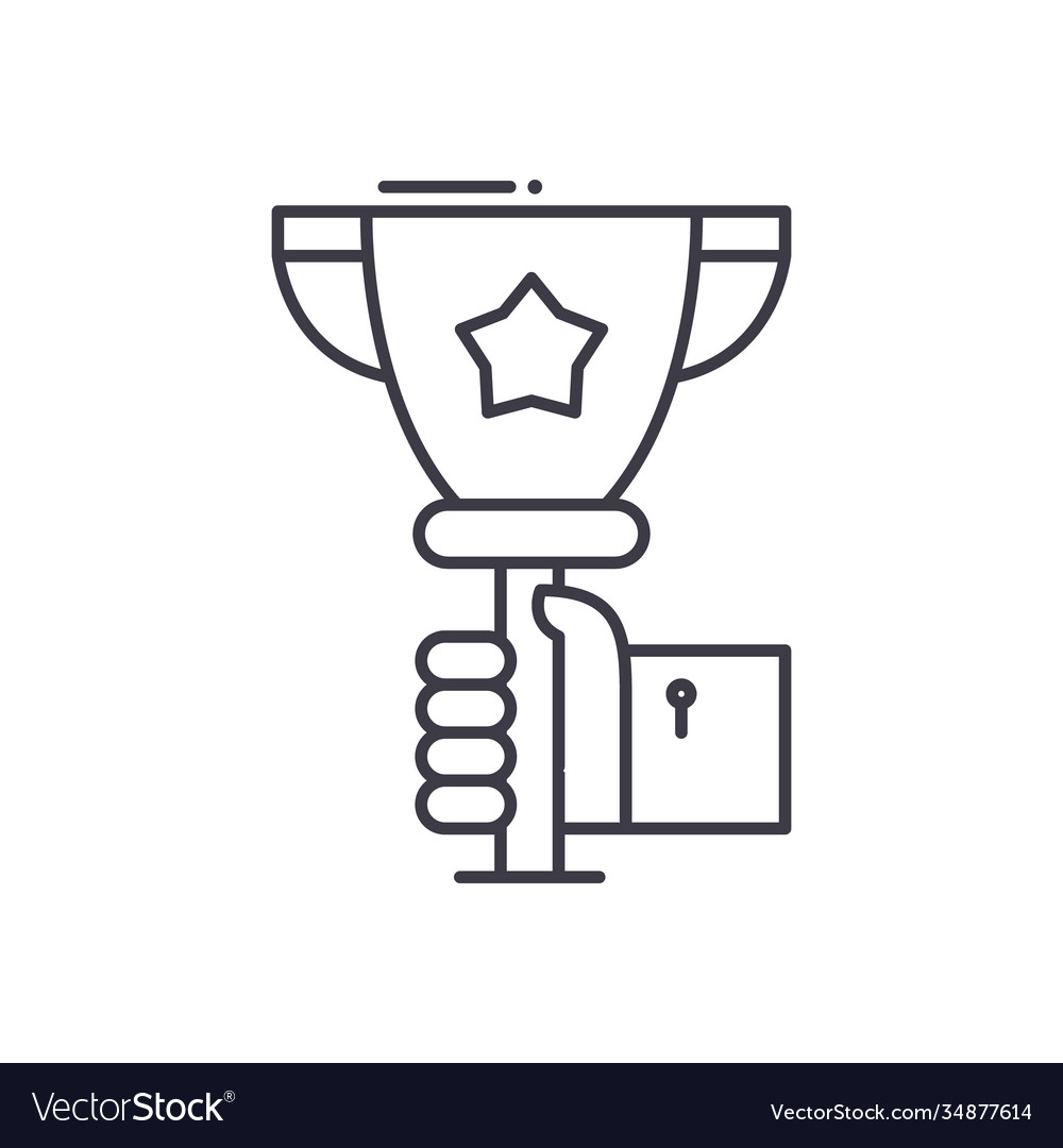 Award achieving icon linear isolated